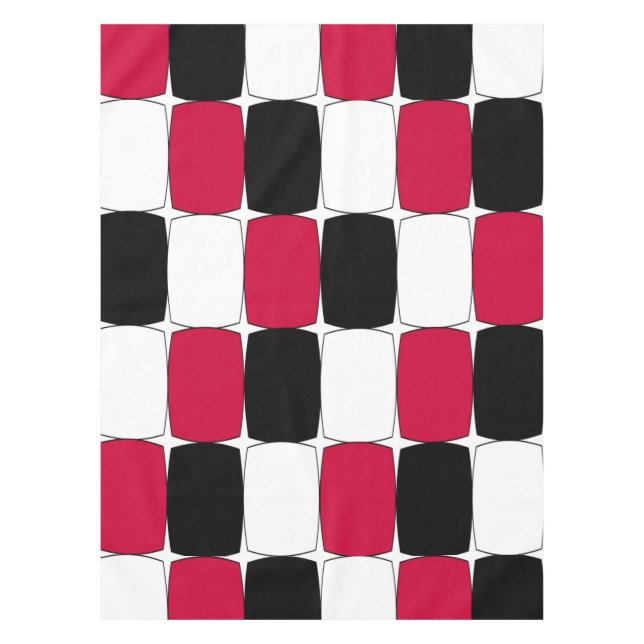 Black, red and white fish eye table cloth (Front)