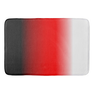 Black, Red and White Gradient Bathroom Mat