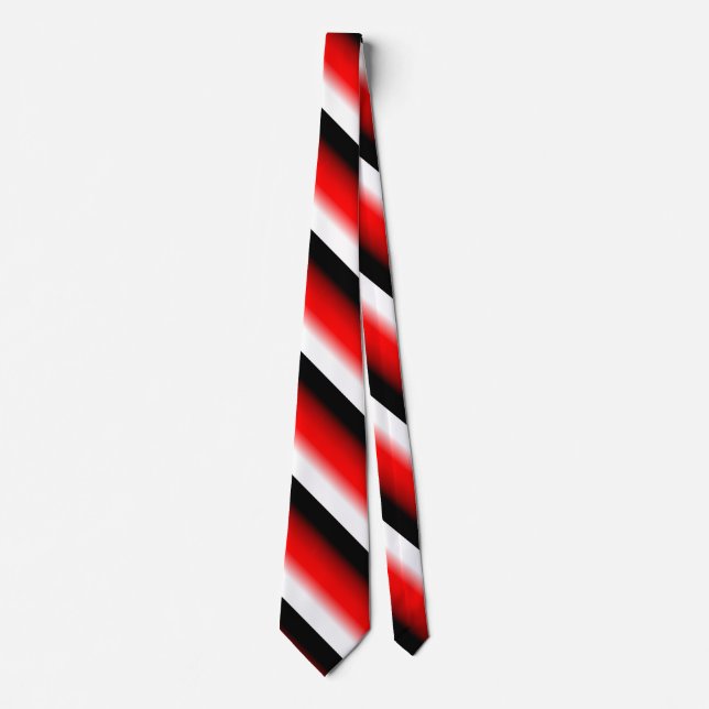Black, Red and White Gradient necktie (Front)