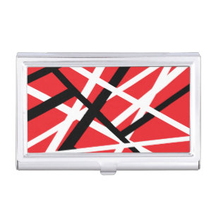 Black, Red, and White Graphic Business Card Case