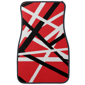 Black, Red, and White Graphic Car Floor Mat
