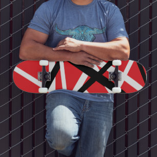 Black, Red, and White Graphic  Skateboard