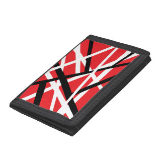 Black, Red, and White Graphic Trifold Wallet