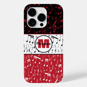 Black red and white music notes Case-Mate iPhone Case-Mate iPhone 14 Pro Case