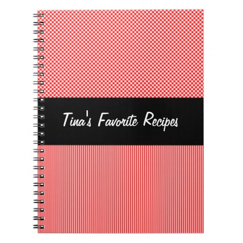 Black Red and White Recipe Notebook