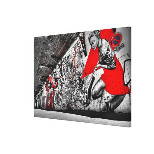 Black, Red and White Street Art Graffiti Wall Art | Zazzle