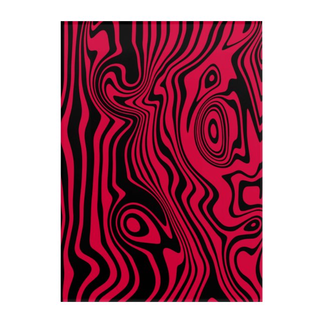 Black Red Art Acrylic Wall Decor (Front)