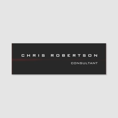 Black Red Attractive Charming Minimalist Name Tag
