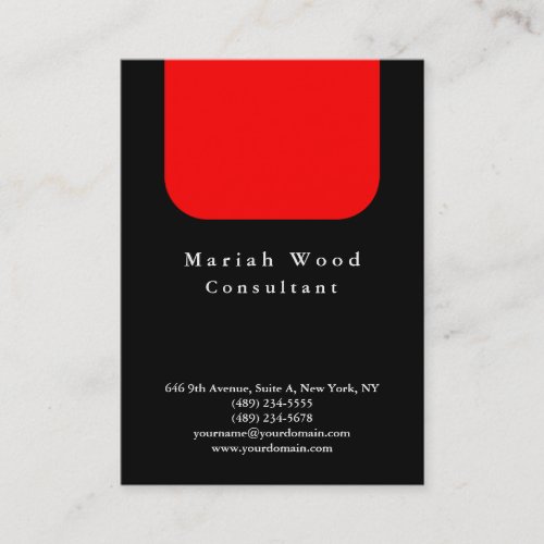 Black Red Background Professional Modern Business Card