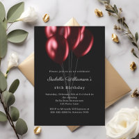 Black red balloons birthday