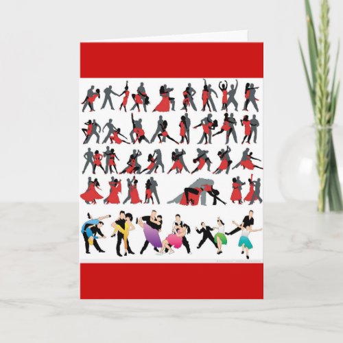 BLACK RED BALLROOM COLORFUL DANCERS DANCE DIGITAL CARD