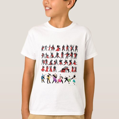 BLACK RED BALLROOM COLORFUL DANCERS DANCE DIGITAL T_Shirt