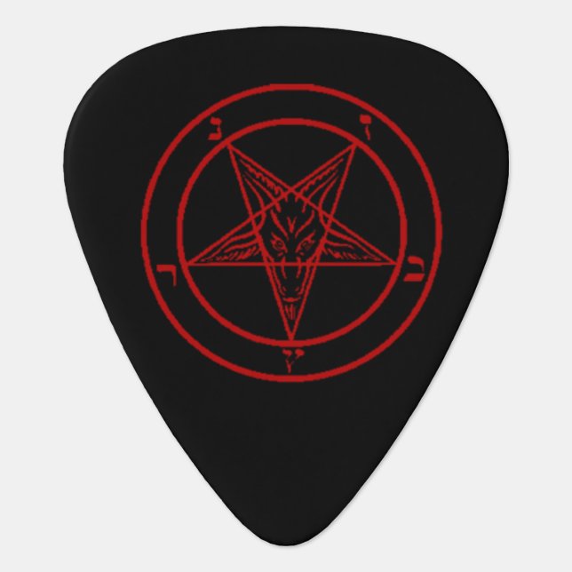 Black/Red Baphomet Guitar Picks (Front)