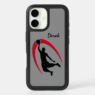 Black Red Basketball Player iPhone 16 Case