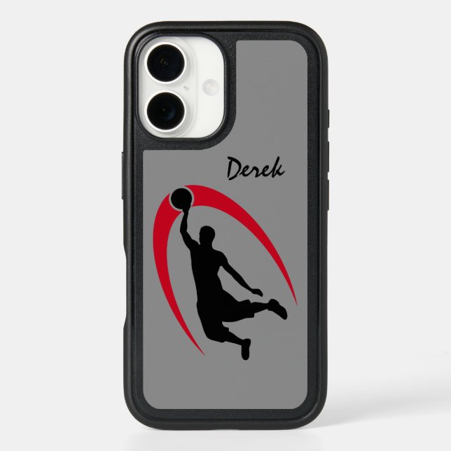 Black Red Basketball Player Otterbox iPhone Case (Back)