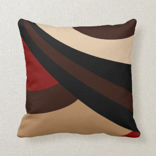 E by design Decorative Pillow Red Beige Black 