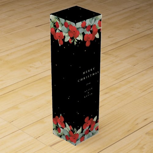 Black Red BerryEucalyptus ChristmasHoliday Wine Box