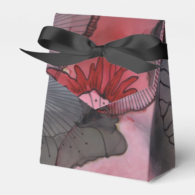 Black Red Berry Favor Box (Front Side)