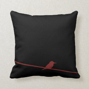 Black & red bird throw pillow