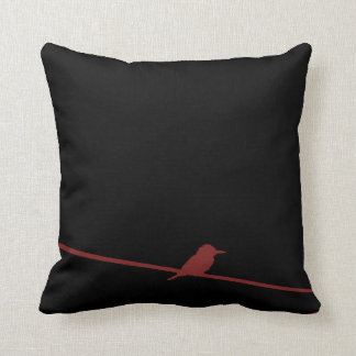Black & red bird throw pillow