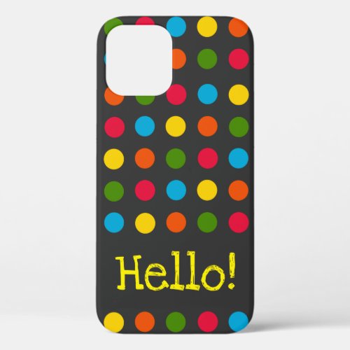 Black  Red Blue Green Yellow Orange Polka Dot iPhone 12 Case