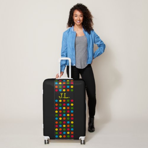 Black  Red Blue Green Yellow Orange Polka Dot Luggage