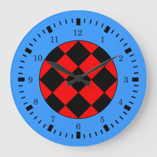 Black Red Blue Racing Theme Wall Clock