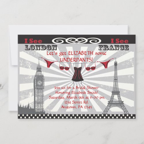 Black &amp; Red Bridal Shower Invitations