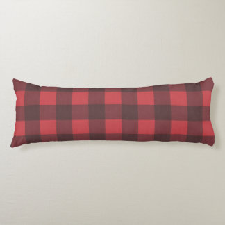 Black & Red Buffalo Check Pattern Body Pillow