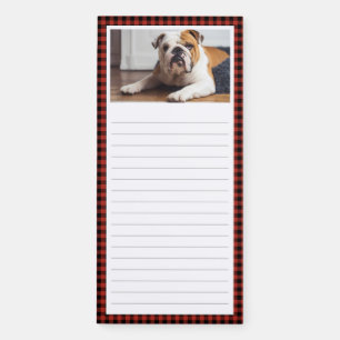 Black Red Buffalo Check Your Photo Lined Magnetic Notepad