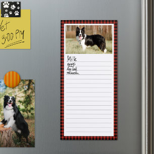 Black Red Buffalo Check Your Photo Lined Magnetic Notepad