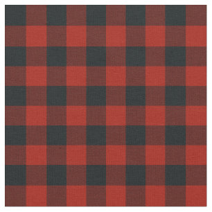 Black & Red Buffalo Checkered Plaid Rustic Fabric