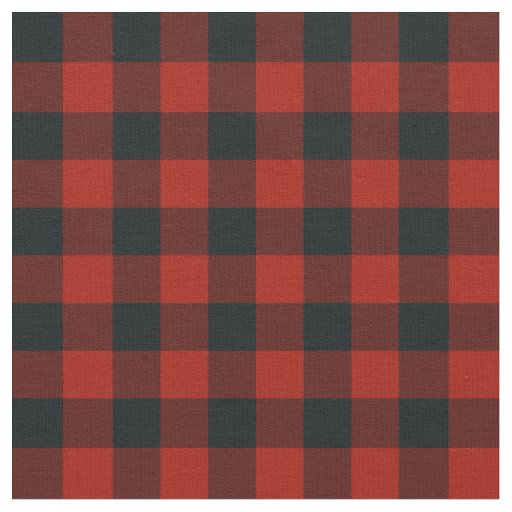 Black & Red Buffalo Checkered Plaid Rustic Fabric