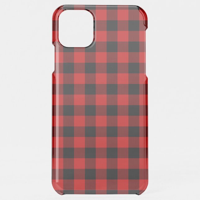 Black Red Buffalo Lumberjack Plaid Check Pattern Uncommon iPhone Case (Back)