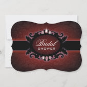 Black Red burgundy Gothic Bridal Shower Invitation (Front)