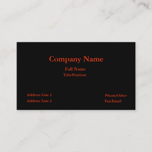 Black &amp; red business card-plain