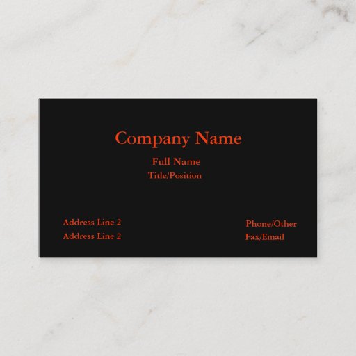 Customizable Black &amp; red business card-plain