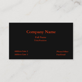 Black & red business card-plain card