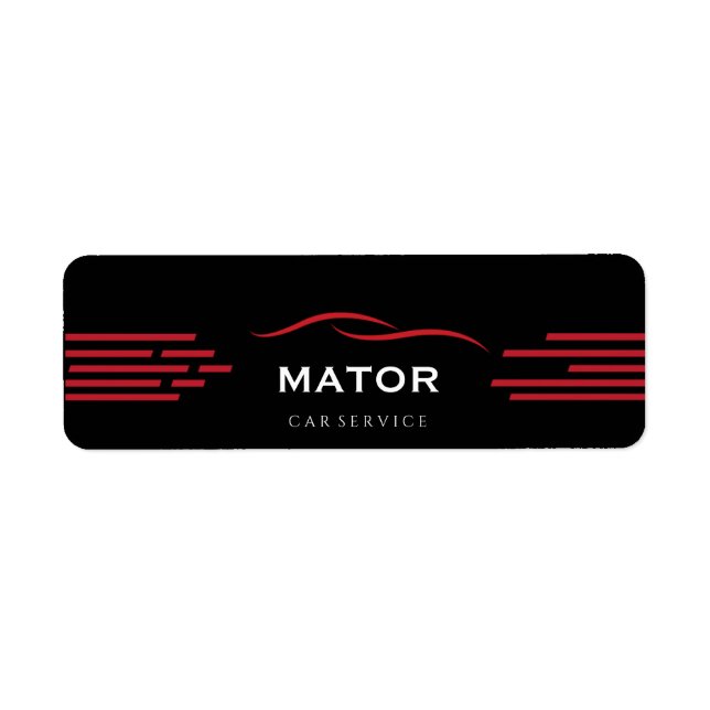 Black & Red Car Service Sticker (Front)