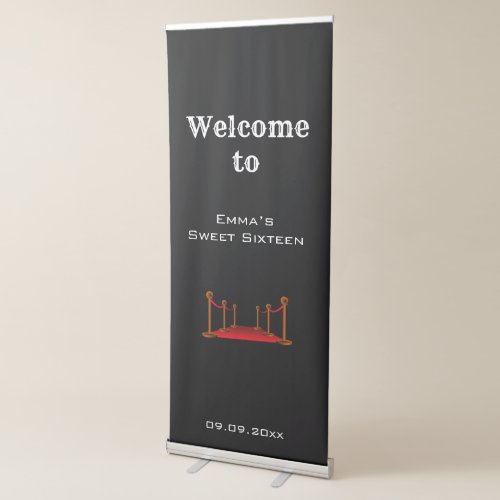 Black  Red Carpet Glam Sweet 16th Birthday Party  Retractable Banner