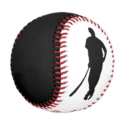 Black Red Champion Coach Personalized Baseball