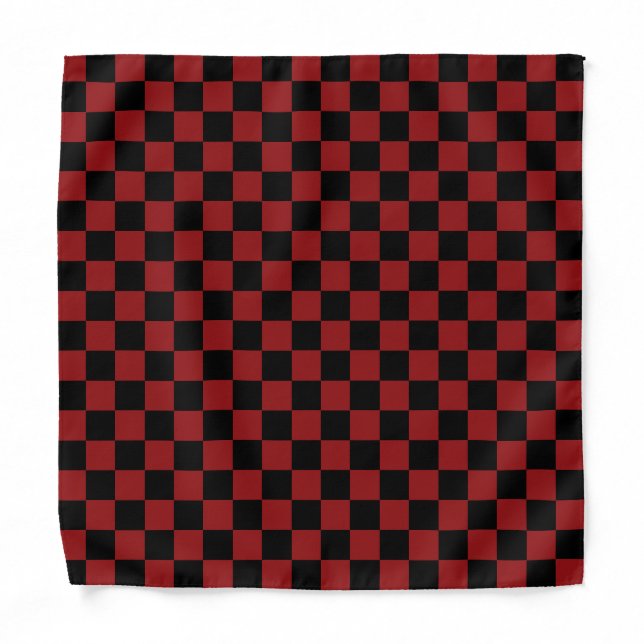 Black Red Check bandana (Front)