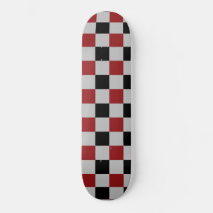 Black Red Check Skateboard Sport