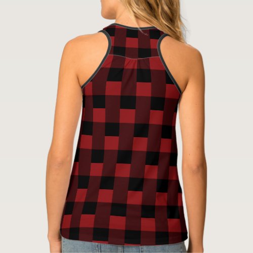 Black Red Checked Tank Top _ Modern Design