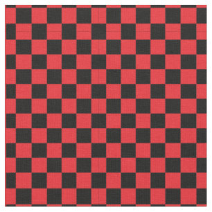 Black & Red Checker Pattern Fabric