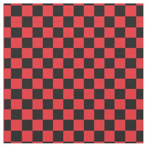 Black & Red Checker Pattern Fabric