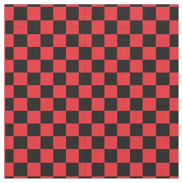 Black & Red Checker Pattern Fabric (Close Up)