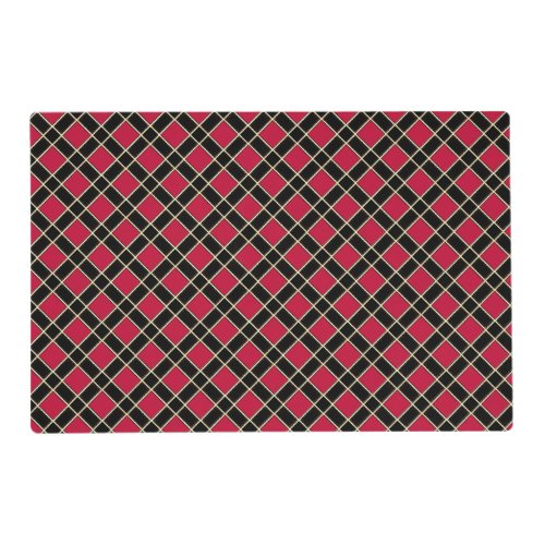 Black  Red Checkered Placemat