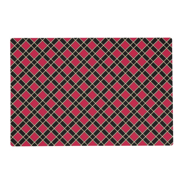 Black & Red Checkered Placemat (Front)