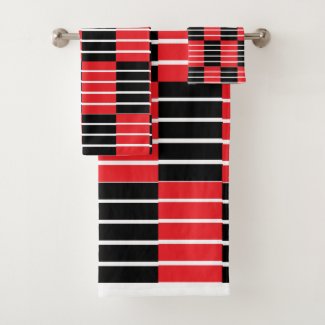 Black Red Checks and Stripes Pattern